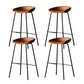 Metal Industrial Dining Room Armless Stool Low Back Bar Stool Light Brown Set of 4 Clearhalo 'Bar Furniture' 'Bar Stools' 'bar_stools' 'Furniture' 'furniture_bar_stools' 'Kitchen & Dining Furniture' 4758805