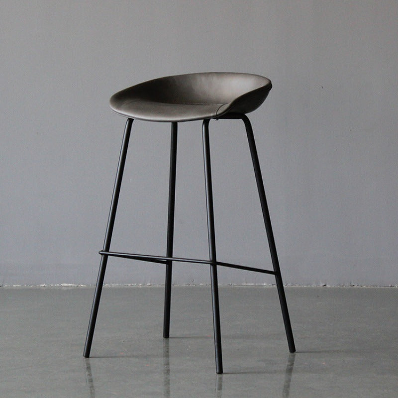 Metal Industrial Dining Room Armless Stool Low Back Bar Stool Dark Gray 1 Piece Bar Stool(30"H) Clearhalo 'Bar Furniture' 'Bar Stools' 'bar_stools' 'Furniture' 'furniture_bar_stools' 'Kitchen & Dining Furniture' 4758806