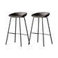 Metal Industrial Dining Room Armless Stool Low Back Bar Stool Dark Gray Set of 2 Clearhalo 'Bar Furniture' 'Bar Stools' 'bar_stools' 'Furniture' 'furniture_bar_stools' 'Kitchen & Dining Furniture' 4758807