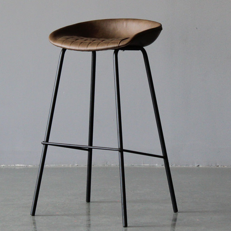 Metal Industrial Dining Room Armless Stool Low Back Bar Stool 1 Piece Clearhalo 'Bar Furniture' 'Bar Stools' 'bar_stools' 'Furniture' 'furniture_bar_stools' 'Kitchen & Dining Furniture' 4758809