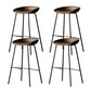 Metal Industrial Dining Room Armless Stool Low Back Bar Stool Set of 4 Clearhalo 'Bar Furniture' 'Bar Stools' 'bar_stools' 'Furniture' 'furniture_bar_stools' 'Kitchen & Dining Furniture' 4758811