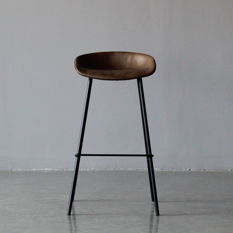 Metal Industrial Dining Room Armless Stool Low Back Bar Stool Dark Coffee 1 Piece Clearhalo 'Bar Furniture' 'Bar Stools' 'bar_stools' 'Furniture' 'furniture_bar_stools' 'Kitchen & Dining Furniture' 4758812