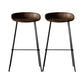 Metal Industrial Dining Room Armless Stool Low Back Bar Stool Dark Coffee Set of 2 Clearhalo 'Bar Furniture' 'Bar Stools' 'bar_stools' 'Furniture' 'furniture_bar_stools' 'Kitchen & Dining Furniture' 4758813