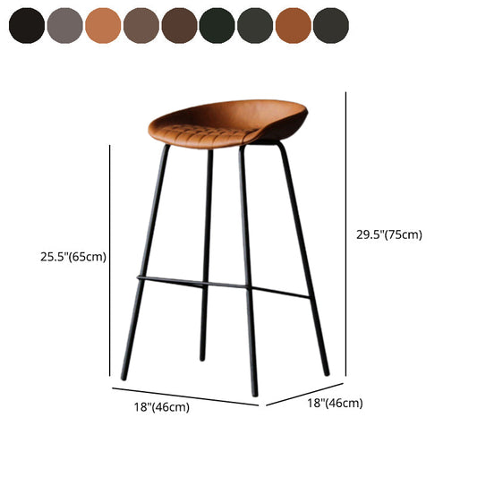 Metal Industrial Dining Room Armless Stool Low Back Bar Stool Clearhalo 'Bar Furniture' 'Bar Stools' 'bar_stools' 'Furniture' 'furniture_bar_stools' 'Kitchen & Dining Furniture' 4758815