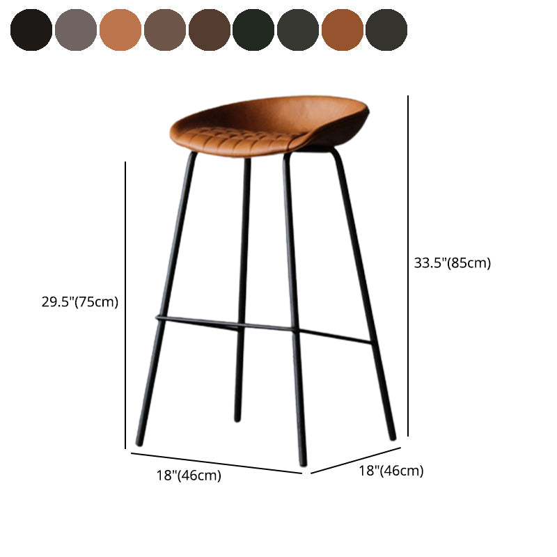 Metal Industrial Dining Room Armless Stool Low Back Bar Stool Clearhalo 'Bar Furniture' 'Bar Stools' 'bar_stools' 'Furniture' 'furniture_bar_stools' 'Kitchen & Dining Furniture' 4758816