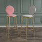 Nordic Low Back Bar Stool Round Counter Bar Stool with Metal Legs Clearhalo 'Bar Furniture' 'Bar Stools' 'bar_stools' 'furn' 'furn_bar_stools' 'Furniture' 'furniture_bar_stools' 'Kitchen & Dining Furniture' 4758822