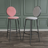 Nordic Low Back Bar Stool Round Counter Bar Stool with Metal Legs Clearhalo 'Bar Furniture' 'Bar Stools' 'bar_stools' 'furn' 'furn_bar_stools' 'Furniture' 'furniture_bar_stools' 'Kitchen & Dining Furniture' 4758823