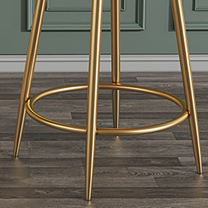 Nordic Low Back Bar Stool Round Counter Bar Stool with Metal Legs Clearhalo 'Bar Furniture' 'Bar Stools' 'bar_stools' 'furn' 'furn_bar_stools' 'Furniture' 'furniture_bar_stools' 'Kitchen & Dining Furniture' 4758827