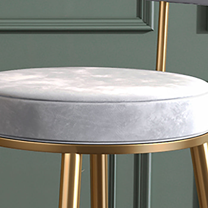 Nordic Low Back Bar Stool Round Counter Bar Stool with Metal Legs Clearhalo 'Bar Furniture' 'Bar Stools' 'bar_stools' 'furn' 'furn_bar_stools' 'Furniture' 'furniture_bar_stools' 'Kitchen & Dining Furniture' 4758830