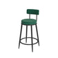 Nordic Low Back Bar Stool Round Counter Bar Stool with Metal Legs Light Green Black 1 Piece Clearhalo 'Bar Furniture' 'Bar Stools' 'bar_stools' 'furn' 'furn_bar_stools' 'Furniture' 'furniture_bar_stools' 'Kitchen & Dining Furniture' 4758836