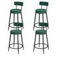 Nordic Low Back Bar Stool Round Counter Bar Stool with Metal Legs Light Green Black 4 Piece Set Clearhalo 'Bar Furniture' 'Bar Stools' 'bar_stools' 'furn' 'furn_bar_stools' 'Furniture' 'furniture_bar_stools' 'Kitchen & Dining Furniture' 4758839