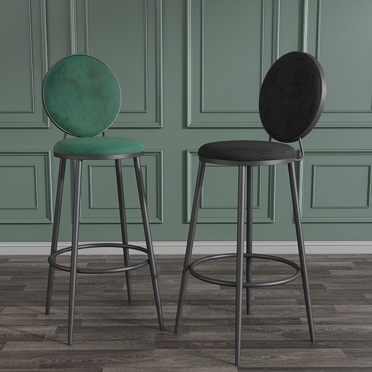 Nordic Low Back Bar Stool Round Counter Bar Stool with Metal Legs Clearhalo 'Bar Furniture' 'Bar Stools' 'bar_stools' 'furn' 'furn_bar_stools' 'Furniture' 'furniture_bar_stools' 'Kitchen & Dining Furniture' 4758840