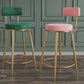Nordic Low Back Bar Stool Round Counter Bar Stool with Metal Legs Clearhalo 'Bar Furniture' 'Bar Stools' 'bar_stools' 'furn' 'furn_bar_stools' 'Furniture' 'furniture_bar_stools' 'Kitchen & Dining Furniture' 4758843
