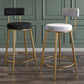 Nordic Low Back Bar Stool Round Counter Bar Stool with Metal Legs Clearhalo 'Bar Furniture' 'Bar Stools' 'bar_stools' 'furn' 'furn_bar_stools' 'Furniture' 'furniture_bar_stools' 'Kitchen & Dining Furniture' 4758845