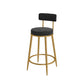 Nordic Low Back Bar Stool Round Counter Bar Stool with Metal Legs Matte Black Gold 1 Piece Clearhalo 'Bar Furniture' 'Bar Stools' 'bar_stools' 'furn' 'furn_bar_stools' 'Furniture' 'furniture_bar_stools' 'Kitchen & Dining Furniture' 4758853