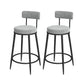 Nordic Low Back Bar Stool Round Counter Bar Stool with Metal Legs Light Gray Black 2 Piece Set Clearhalo 'Bar Furniture' 'Bar Stools' 'bar_stools' 'furn' 'furn_bar_stools' 'Furniture' 'furniture_bar_stools' 'Kitchen & Dining Furniture' 4758860
