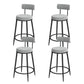 Nordic Low Back Bar Stool Round Counter Bar Stool with Metal Legs Light Gray Black 4 Piece Set Clearhalo 'Bar Furniture' 'Bar Stools' 'bar_stools' 'furn' 'furn_bar_stools' 'Furniture' 'furniture_bar_stools' 'Kitchen & Dining Furniture' 4758861