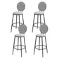 Nordic Low Back Bar Stool Round Counter Bar Stool with Metal Legs Grey Black 4 Piece Set Clearhalo 'Bar Furniture' 'Bar Stools' 'bar_stools' 'furn' 'furn_bar_stools' 'Furniture' 'furniture_bar_stools' 'Kitchen & Dining Furniture' 4758864