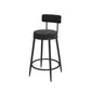 Nordic Low Back Bar Stool Round Counter Bar Stool with Metal Legs Matte Black Black 1 Piece Clearhalo 'Bar Furniture' 'Bar Stools' 'bar_stools' 'furn' 'furn_bar_stools' 'Furniture' 'furniture_bar_stools' 'Kitchen & Dining Furniture' 4758868