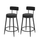 Nordic Low Back Bar Stool Round Counter Bar Stool with Metal Legs Matte Black Black 2 Piece Set Clearhalo 'Bar Furniture' 'Bar Stools' 'bar_stools' 'furn' 'furn_bar_stools' 'Furniture' 'furniture_bar_stools' 'Kitchen & Dining Furniture' 4758869