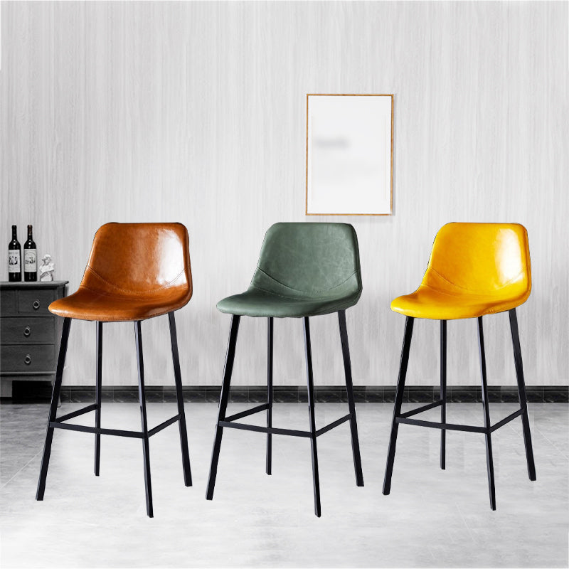 Scandinavian Restaurant Leather Stool Matte Finish Footrest Barstool Clearhalo 'Bar Furniture' 'Bar Stools' 'bar_stools' 'furn' 'furn_bar_stools' 'Furniture' 'furniture_bar_stools' 'Kitchen & Dining Furniture' 4758968