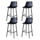 Scandinavian Restaurant Leather Stool Matte Finish Footrest Barstool Black 4 Piece Set Bar Stool(30"H) Clearhalo 'Bar Furniture' 'Bar Stools' 'bar_stools' 'furn' 'furn_bar_stools' 'Furniture' 'furniture_bar_stools' 'Kitchen & Dining Furniture' 4758971