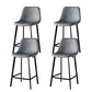 Scandinavian Restaurant Leather Stool Matte Finish Footrest Barstool Grey 4 Piece Set Counter Stool(26"H) Clearhalo 'Bar Furniture' 'Bar Stools' 'bar_stools' 'furn' 'furn_bar_stools' 'Furniture' 'furniture_bar_stools' 'Kitchen & Dining Furniture' 4758972
