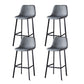 Scandinavian Restaurant Leather Stool Matte Finish Footrest Barstool Grey 4 Piece Set Bar Stool(30"H) Clearhalo 'Bar Furniture' 'Bar Stools' 'bar_stools' 'furn' 'furn_bar_stools' 'Furniture' 'furniture_bar_stools' 'Kitchen & Dining Furniture' 4758974