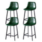 Scandinavian Restaurant Leather Stool Matte Finish Footrest Barstool Green 4 Piece Set Counter Stool(26"H) Clearhalo 'Bar Furniture' 'Bar Stools' 'bar_stools' 'furn' 'furn_bar_stools' 'Furniture' 'furniture_bar_stools' 'Kitchen & Dining Furniture' 4758976