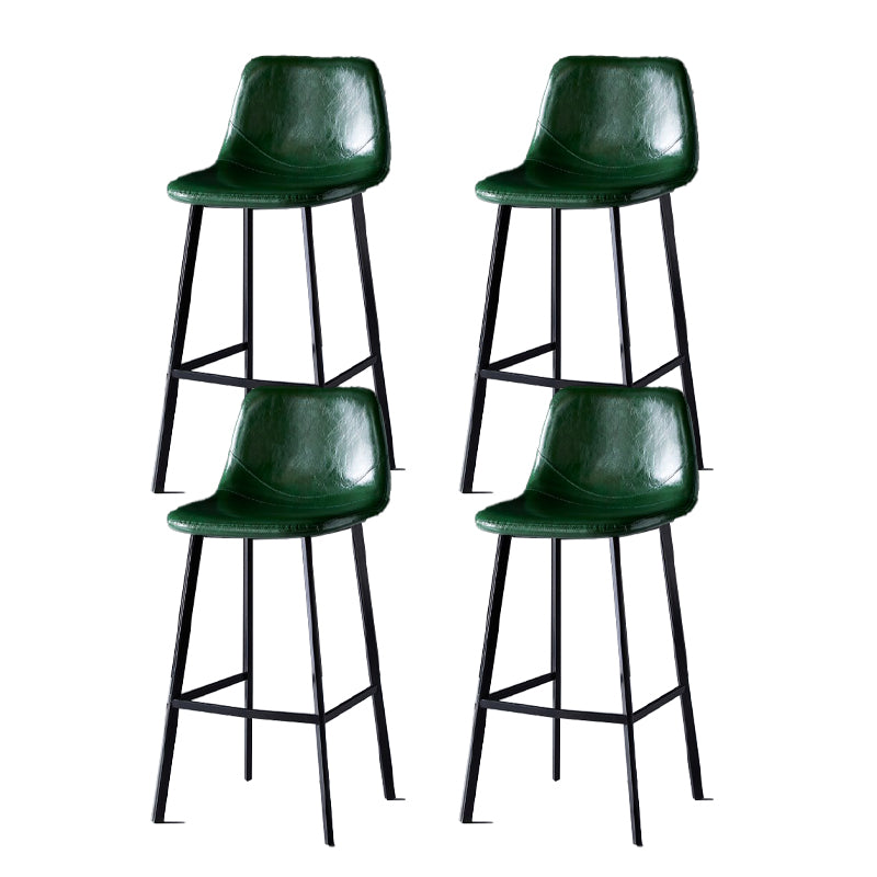 Scandinavian Restaurant Leather Stool Matte Finish Footrest Barstool Green 4 Piece Set Bar Stool(30"H) Clearhalo 'Bar Furniture' 'Bar Stools' 'bar_stools' 'furn' 'furn_bar_stools' 'Furniture' 'furniture_bar_stools' 'Kitchen & Dining Furniture' 4758979