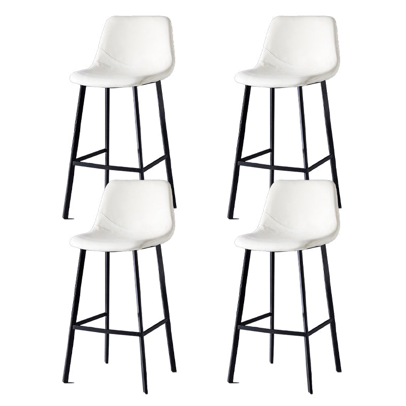 Scandinavian Restaurant Leather Stool Matte Finish Footrest Barstool White 4 Piece Set Bar Stool(30"H) Clearhalo 'Bar Furniture' 'Bar Stools' 'bar_stools' 'furn' 'furn_bar_stools' 'Furniture' 'furniture_bar_stools' 'Kitchen & Dining Furniture' 4758986