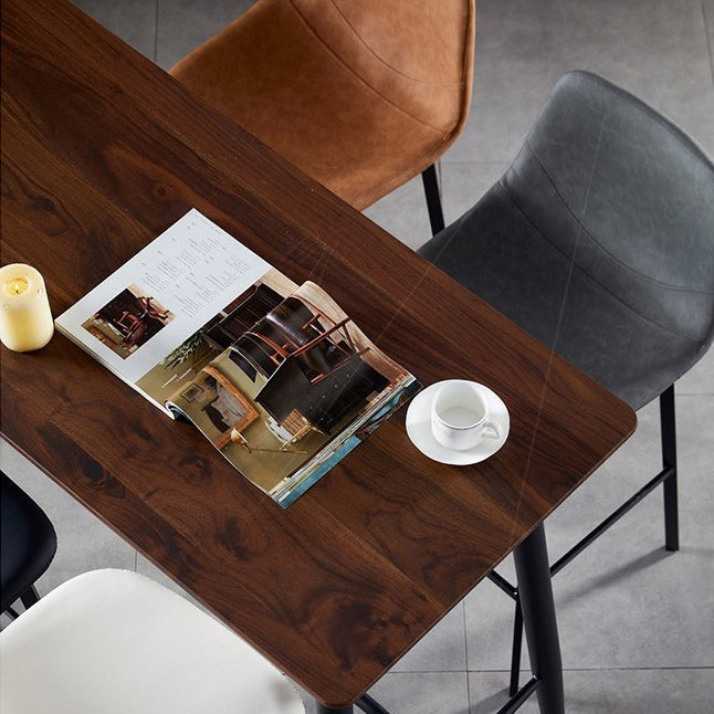 Scandinavian Restaurant Leather Stool Matte Finish Footrest Barstool Clearhalo 'Bar Furniture' 'Bar Stools' 'bar_stools' 'furn' 'furn_bar_stools' 'Furniture' 'furniture_bar_stools' 'Kitchen & Dining Furniture' 4758989