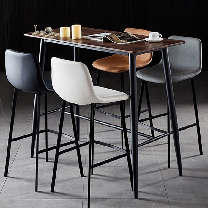 Scandinavian Restaurant Leather Stool Matte Finish Footrest Barstool Clearhalo 'Bar Furniture' 'Bar Stools' 'bar_stools' 'furn' 'furn_bar_stools' 'Furniture' 'furniture_bar_stools' 'Kitchen & Dining Furniture' 4758991