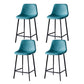 Scandinavian Restaurant Leather Stool Matte Finish Footrest Barstool Lake Blue 4 Piece Set Counter Stool(26"H) Clearhalo 'Bar Furniture' 'Bar Stools' 'bar_stools' 'furn' 'furn_bar_stools' 'Furniture' 'furniture_bar_stools' 'Kitchen & Dining Furniture' 4758992
