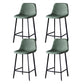 Scandinavian Restaurant Leather Stool Matte Finish Footrest Barstool Light Green 4 Piece Set Counter Stool(26"H) Clearhalo 'Bar Furniture' 'Bar Stools' 'bar_stools' 'furn' 'furn_bar_stools' 'Furniture' 'furniture_bar_stools' 'Kitchen & Dining Furniture' 4758999
