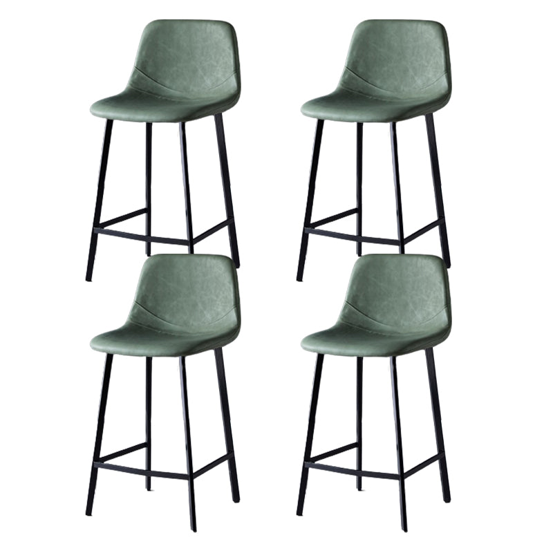 Scandinavian Restaurant Leather Stool Matte Finish Footrest Barstool Light Green 4 Piece Set Counter Stool(26"H) Clearhalo 'Bar Furniture' 'Bar Stools' 'bar_stools' 'furn' 'furn_bar_stools' 'Furniture' 'furniture_bar_stools' 'Kitchen & Dining Furniture' 4758999