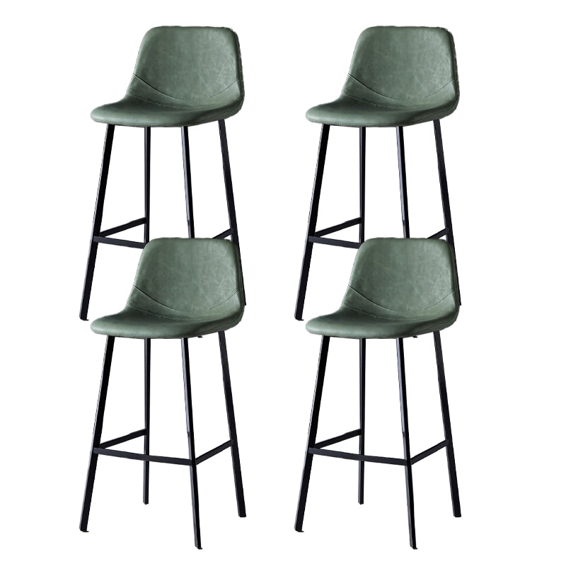 Scandinavian Restaurant Leather Stool Matte Finish Footrest Barstool Light Green 4 Piece Set Bar Stool(30"H) Clearhalo 'Bar Furniture' 'Bar Stools' 'bar_stools' 'furn' 'furn_bar_stools' 'Furniture' 'furniture_bar_stools' 'Kitchen & Dining Furniture' 4759000