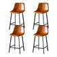 Scandinavian Restaurant Leather Stool Matte Finish Footrest Barstool Light Brown 4 Piece Set Counter Stool(26"H) Clearhalo 'Bar Furniture' 'Bar Stools' 'bar_stools' 'furn' 'furn_bar_stools' 'Furniture' 'furniture_bar_stools' 'Kitchen & Dining Furniture' 4759003