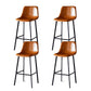 Scandinavian Restaurant Leather Stool Matte Finish Footrest Barstool Light Brown 4 Piece Set Bar Stool(30"H) Clearhalo 'Bar Furniture' 'Bar Stools' 'bar_stools' 'furn' 'furn_bar_stools' 'Furniture' 'furniture_bar_stools' 'Kitchen & Dining Furniture' 4759004