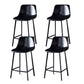 Scandinavian Restaurant Leather Stool Matte Finish Footrest Barstool Matte Black 4 Piece Set Counter Stool(26"H) Clearhalo 'Bar Furniture' 'Bar Stools' 'bar_stools' 'furn' 'furn_bar_stools' 'Furniture' 'furniture_bar_stools' 'Kitchen & Dining Furniture' 4759005