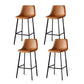 Scandinavian Restaurant Leather Stool Matte Finish Footrest Barstool Brown 4 Piece Set Bar Stool(30"H) Clearhalo 'Bar Furniture' 'Bar Stools' 'bar_stools' 'furn' 'furn_bar_stools' 'Furniture' 'furniture_bar_stools' 'Kitchen & Dining Furniture' 4759008