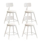 Contemporary Style Low Back Bar-stool Round Counter Bar Stool with Metal Legs White 4 Piece Set Short Stool(18"H) Clearhalo 'Bar Furniture' 'Bar Stools' 'bar_stools' 'furn' 'furn_bar_stools' 'Furniture' 'furniture_bar_stools' 'Kitchen & Dining Furniture' 4759038