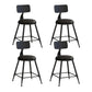 Contemporary Style Low Back Bar-stool Round Counter Bar Stool with Metal Legs Black 4 Piece Set Short Stool(18"H) Clearhalo 'Bar Furniture' 'Bar Stools' 'bar_stools' 'furn' 'furn_bar_stools' 'Furniture' 'furniture_bar_stools' 'Kitchen & Dining Furniture' 4759040