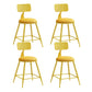 Contemporary Style Low Back Bar-stool Round Counter Bar Stool with Metal Legs Yellow 4 Piece Set Short Stool(18"H) Clearhalo 'Bar Furniture' 'Bar Stools' 'bar_stools' 'furn' 'furn_bar_stools' 'Furniture' 'furniture_bar_stools' 'Kitchen & Dining Furniture' 4759042