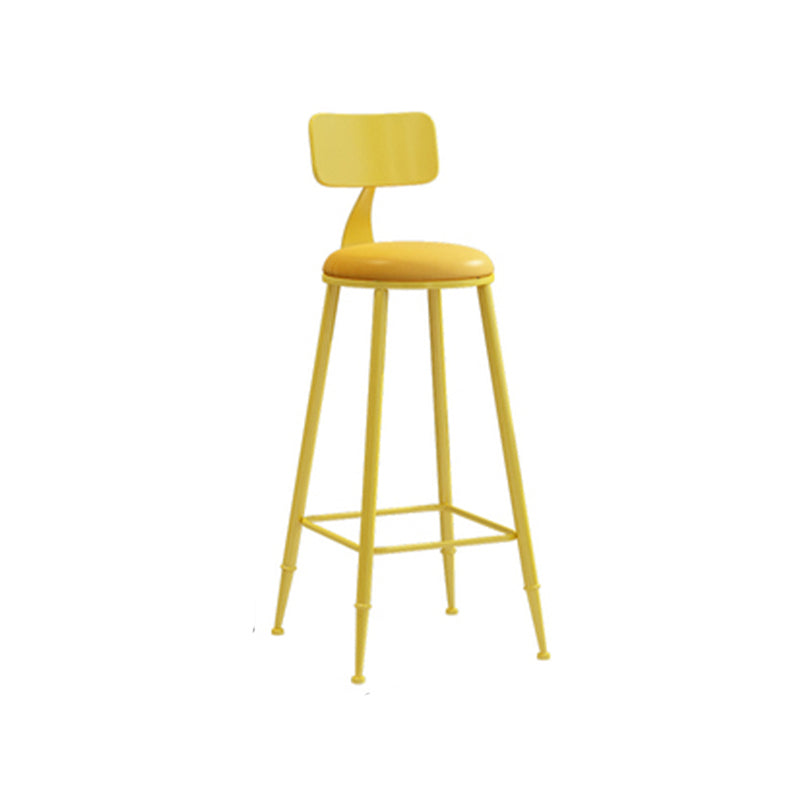 Contemporary Style Low Back Bar-stool Round Counter Bar Stool with Metal Legs Clearhalo 'Bar Furniture' 'Bar Stools' 'bar_stools' 'furn' 'furn_bar_stools' 'Furniture' 'furniture_bar_stools' 'Kitchen & Dining Furniture' 4759044