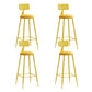 Contemporary Style Low Back Bar-stool Round Counter Bar Stool with Metal Legs Yellow 4 Piece Set Bar Stool(30"H) Clearhalo 'Bar Furniture' 'Bar Stools' 'bar_stools' 'furn' 'furn_bar_stools' 'Furniture' 'furniture_bar_stools' 'Kitchen & Dining Furniture' 4759045