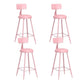 Contemporary Style Low Back Bar-stool Round Counter Bar Stool with Metal Legs Pink 4 Piece Set Counter Stool(26"H) Clearhalo 'Bar Furniture' 'Bar Stools' 'bar_stools' 'furn' 'furn_bar_stools' 'Furniture' 'furniture_bar_stools' 'Kitchen & Dining Furniture' 4759048
