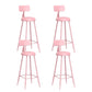 Contemporary Style Low Back Bar-stool Round Counter Bar Stool with Metal Legs Pink 4 Piece Set Bar Stool(30"H) Clearhalo 'Bar Furniture' 'Bar Stools' 'bar_stools' 'furn' 'furn_bar_stools' 'Furniture' 'furniture_bar_stools' 'Kitchen & Dining Furniture' 4759049