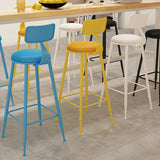 Contemporary Style Low Back Bar-stool Round Counter Bar Stool with Metal Legs Clearhalo 'Bar Furniture' 'Bar Stools' 'bar_stools' 'furn' 'furn_bar_stools' 'Furniture' 'furniture_bar_stools' 'Kitchen & Dining Furniture' 4759050