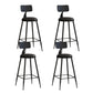 Contemporary Style Low Back Bar-stool Round Counter Bar Stool with Metal Legs Black 4 Piece Set Counter Stool(26"H) Clearhalo 'Bar Furniture' 'Bar Stools' 'bar_stools' 'furn' 'furn_bar_stools' 'Furniture' 'furniture_bar_stools' 'Kitchen & Dining Furniture' 4759051